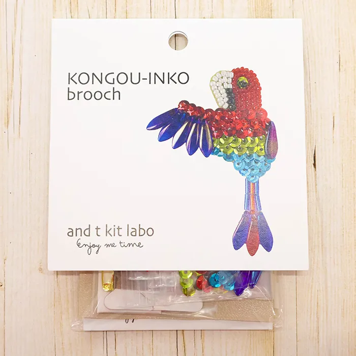 ビーズ刺繍キット　TORI brooch　KONGOU-INKO