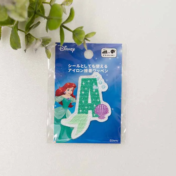 ２Wayワッペン　Disneyアルファベット　アリエル