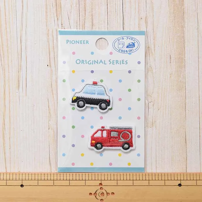 2way接着ワッペン　パトカー　消防車　ミニワッペン