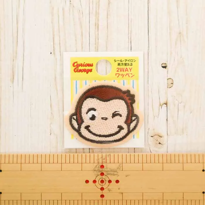 2WAYミニワッペン　おさるのジョージ　ウィンク【3-058-u01y3231】