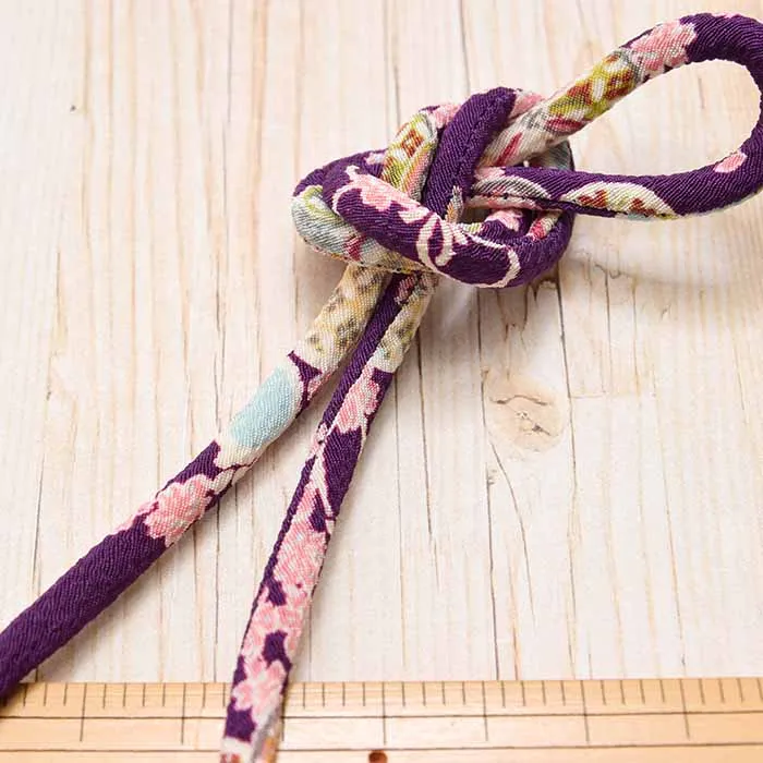 ちりめん丸紐　柄地　4mm