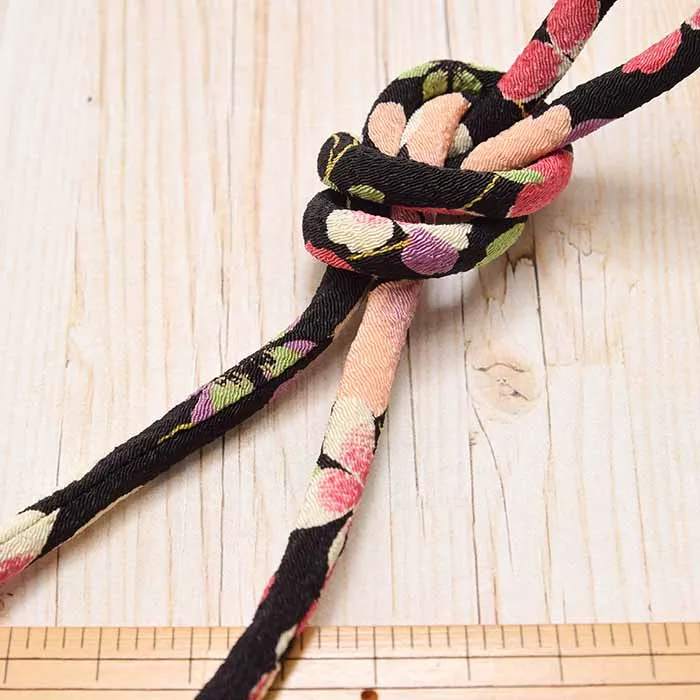 ちりめん丸紐　柄地　4mm