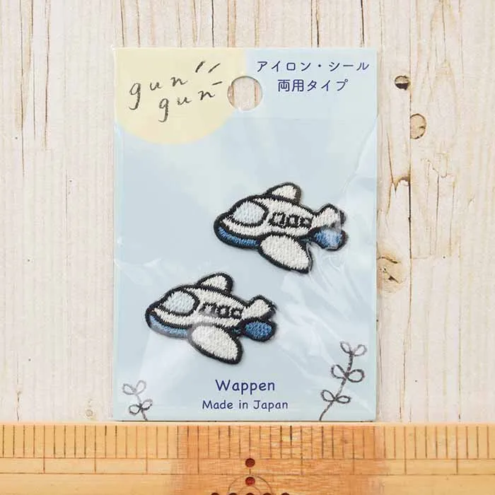 2way接着ワッペン　gun gun 飛行機
