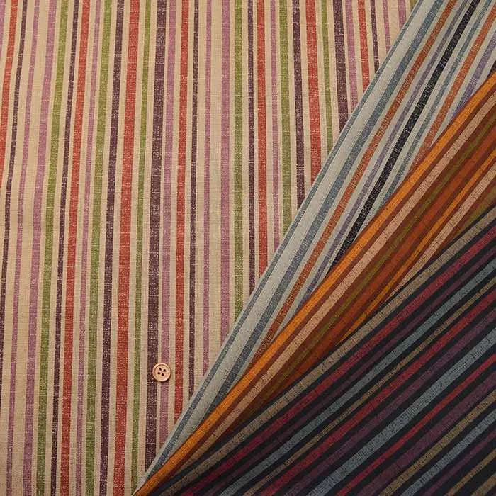 コットンサザンクロスプリント生地　抜染加工　滝筋紋様(h-0037-kts7039)