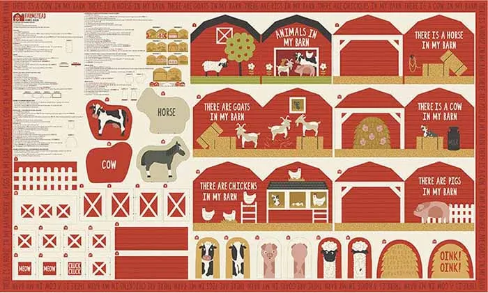 ≪柄売り≫ USAコットン moda FARMSTEAD　ゆかいな動物たち　【１柄:約150cm×91cm】