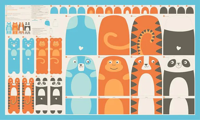 ≪柄売り≫USAコットンプリント生地　moda　ANIMAL PARK FUN【1柄：約150ｃｍ×90ｃｍ】