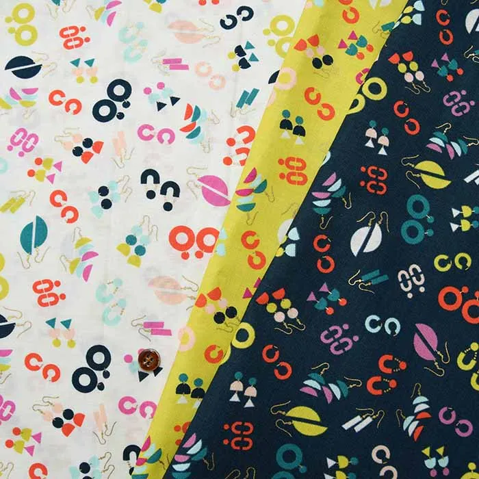 USAコットンプリント生地　ADORN＆ZIP　アクセサリー★1F