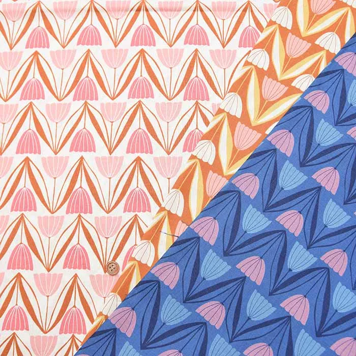 USAコットン　Ruby Star Society ENDPAPER TULIPS