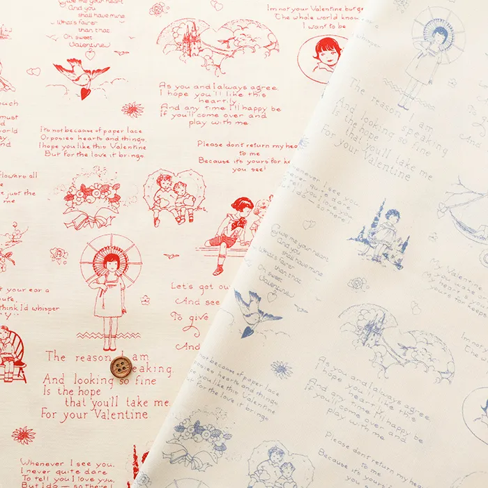 USAコットンプリント生地　TIMELESS TREASURES　Valentine Toile