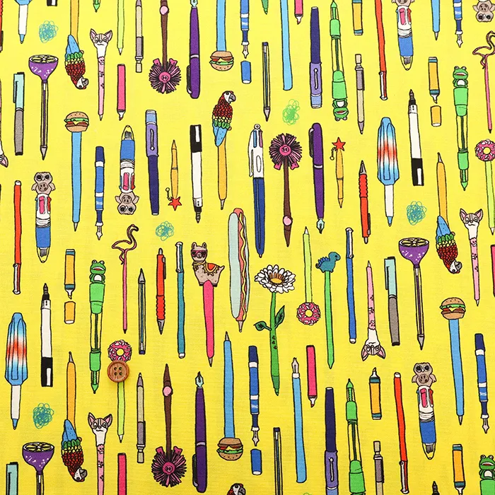 USAコットンプリント生地　TIMELESS TREASURES　いろんなペン