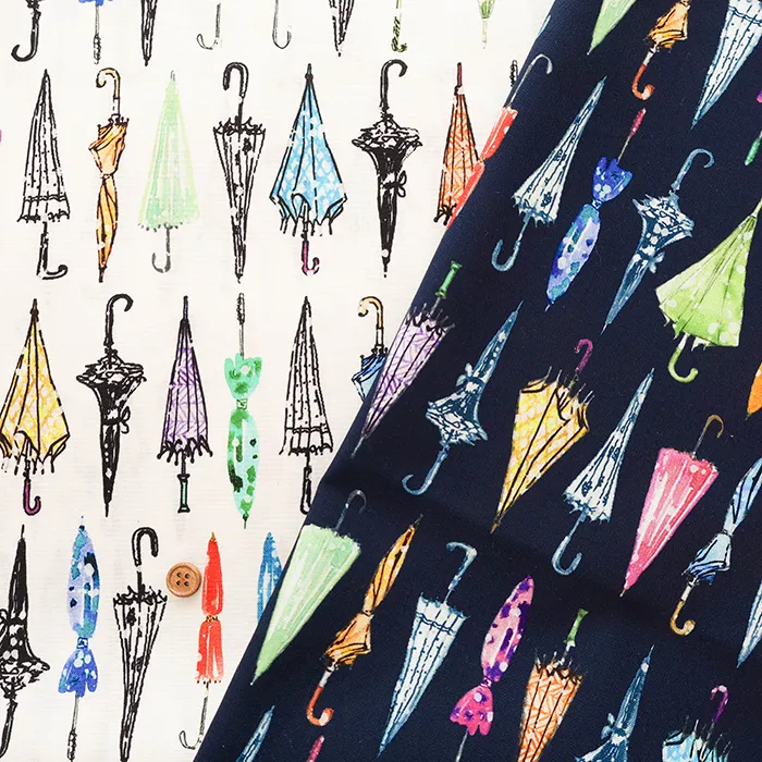 USAコットンプリント生地　MICHAEL MILLLER　アンブレラ