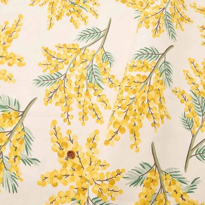 【イギリス正規輸入品 Cath Kidston】キャスキッドソン　コットンライトキャンバス生地　＜Mimosa Flower Citrine＞(ミモザフラワー シトリン)