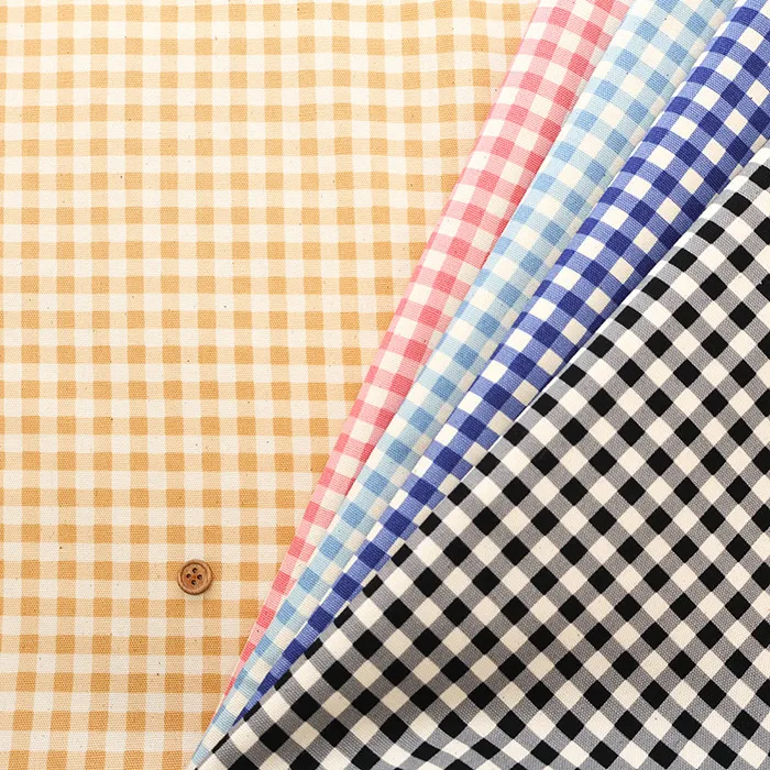 コットンオックスプリント生地　格子