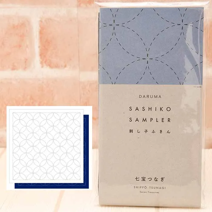 DARUMA　刺し子ふきん［紺生地］