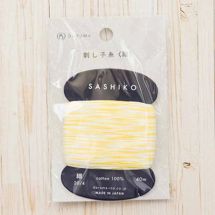 刺し子糸＜細＞カード巻き　40m（2色カスリ）
