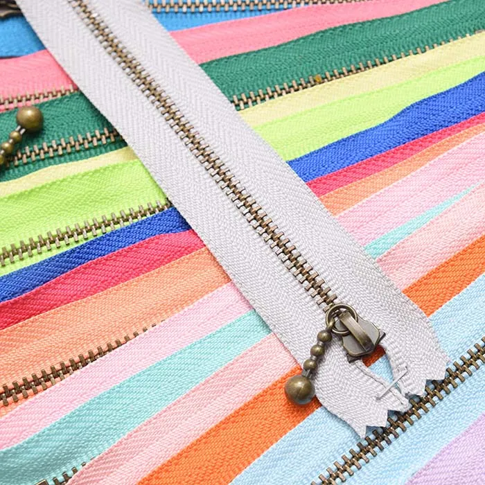 YKK金属ファスナー玉付き　3号サイズ　14cm【オリジナルカラー：アンティークゴールド】