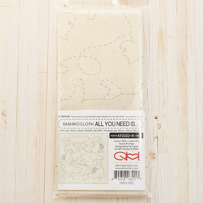 刺繍布「刺し子クロス」SASHIKO CLOTH “ALL YOU NEED IS...”