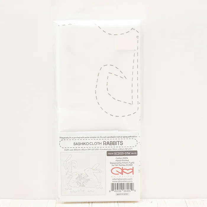刺繍布　刺し子クロス　SASHIKO CLOTH　＜RABBITS＞