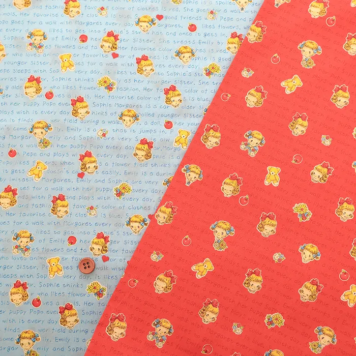 コットンシーチングプリント生地　キルトゲイト　マーガレット＆ソフィー