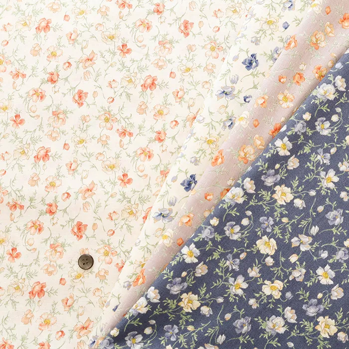 未晒コットンスケアプリント生地　ノスタルジアコレクション　シャーリ―