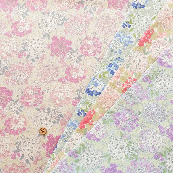 未晒コットンスケアプリント生地　ノスタルジアコレクション　コットンキャンディ