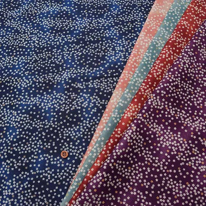 コットンシーチングプリント生地　流れ桜