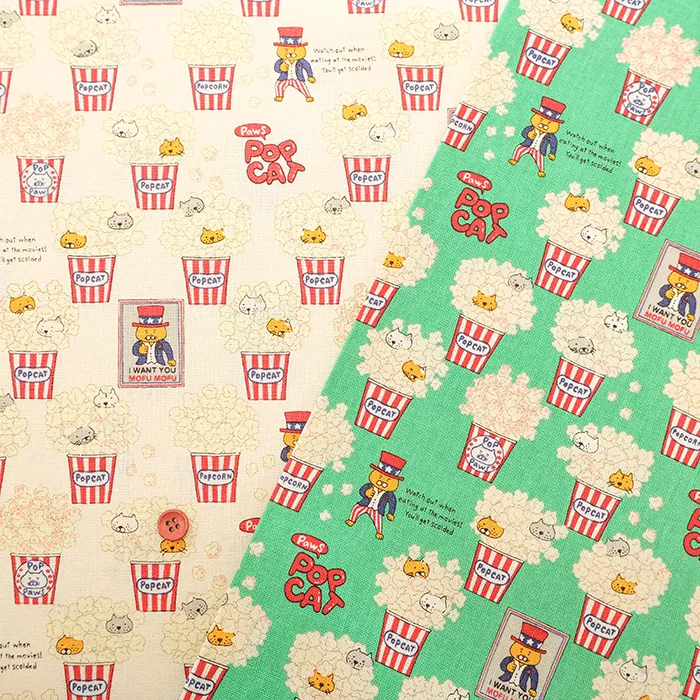 C/Lキャンバスプリント生地　POP CAT