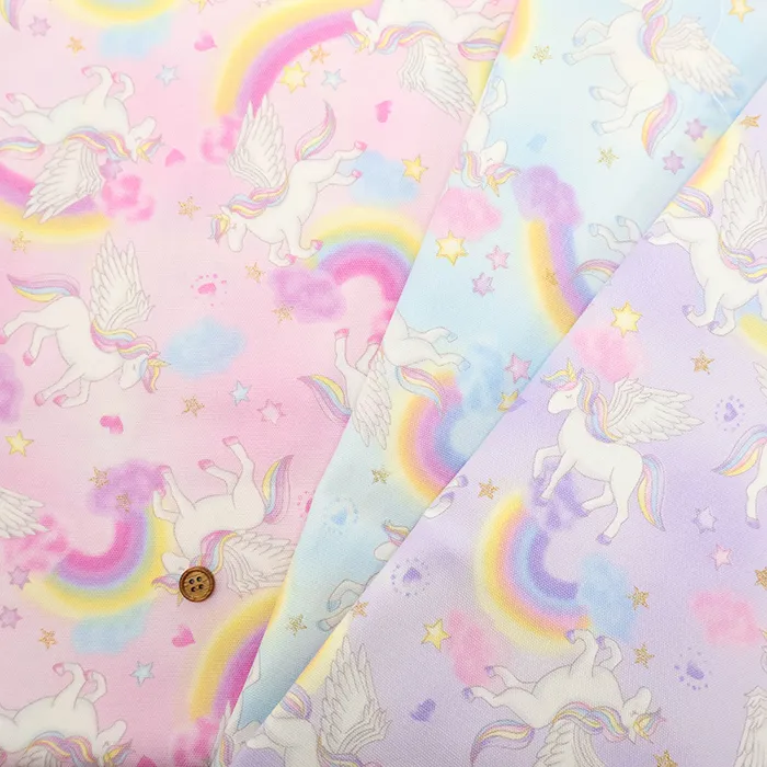コットンオックスプリント生地　ユニコーン
