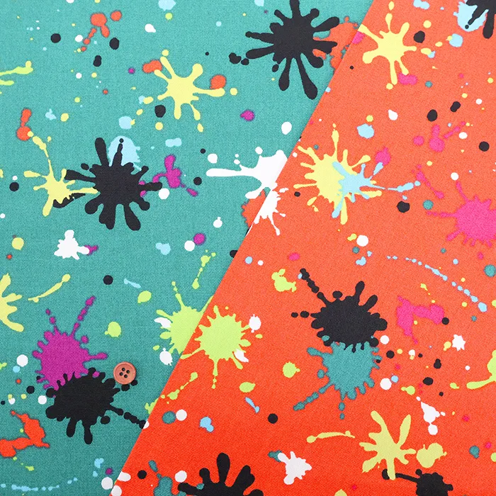 コットンオックスプリント生地　スプラッシュ