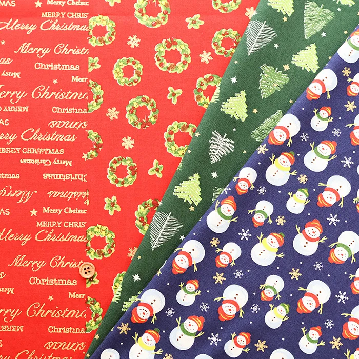コットンスケアプリント生地　クリスマス 1