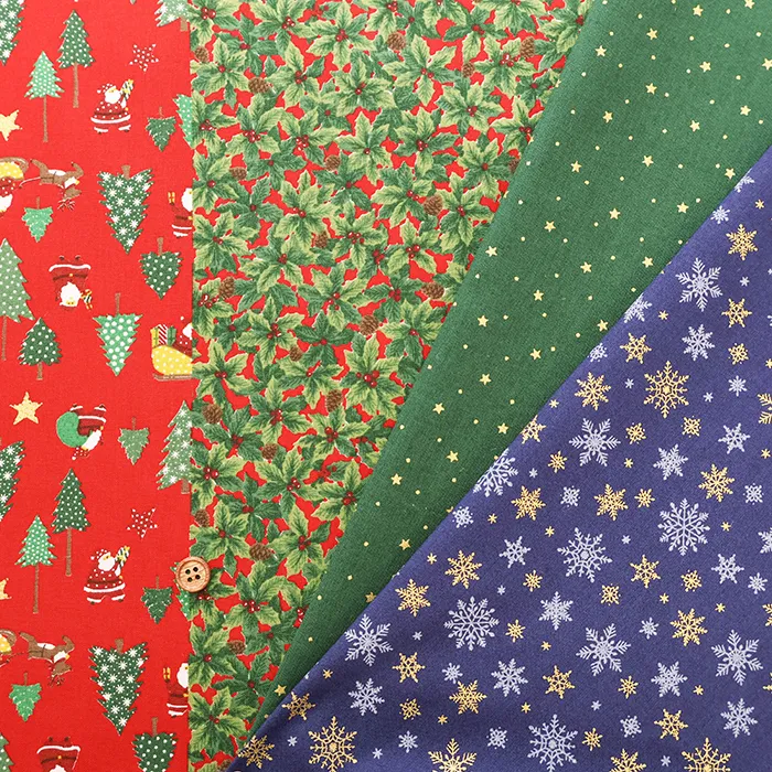 コットンスケアプリント生地　クリスマス 2