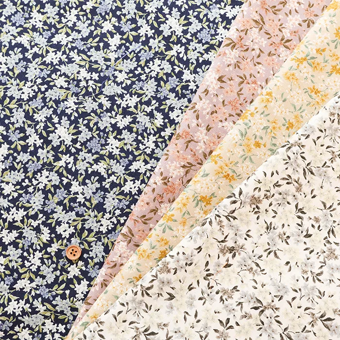 未晒コットンスケアプリント生地　ダフネ