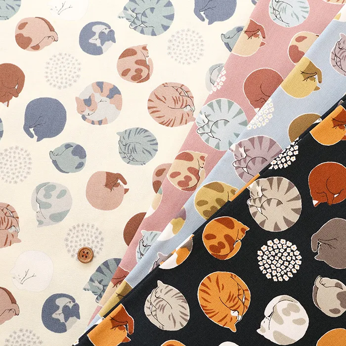 コットンオックスプリント生地　アンモニャイト