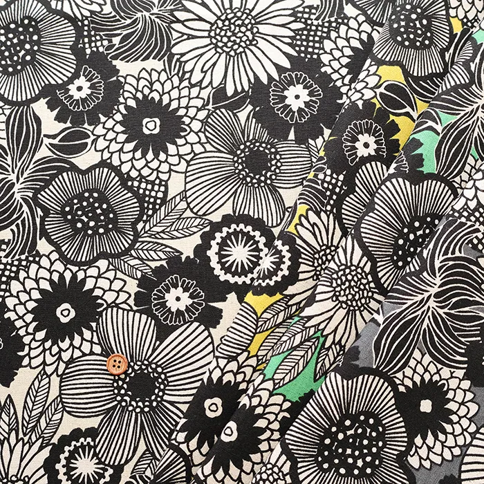 C/Lキャンバスプリント生地　FUWARI　北欧風プリント