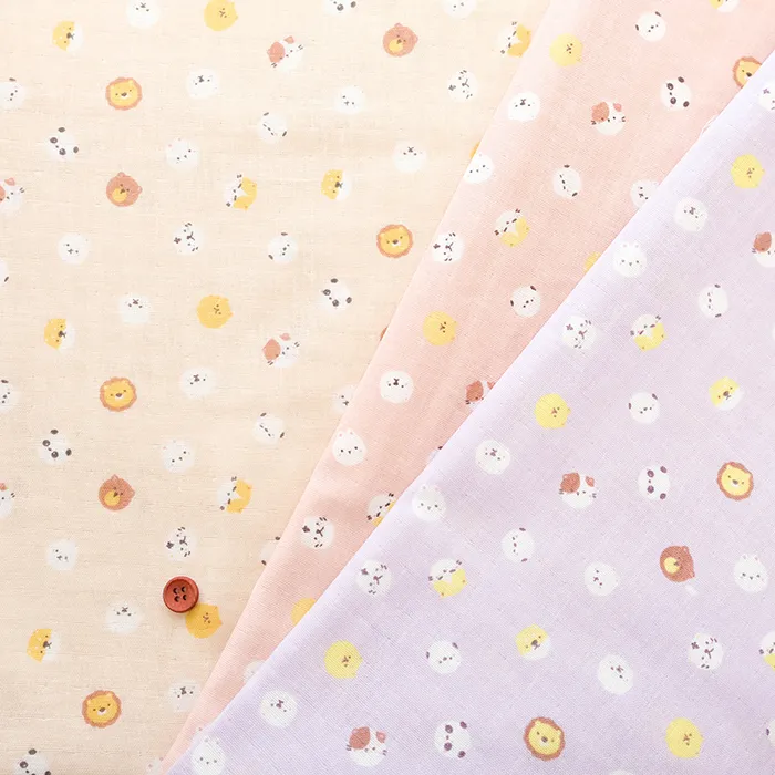 コットンダブルガーゼプリント生地　アニマル