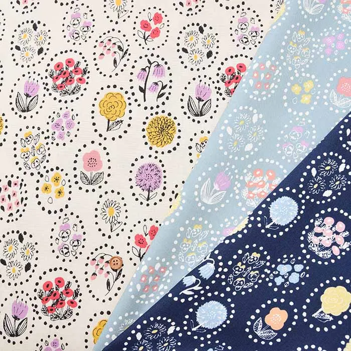 コットンオックスプリント生地 2021S/S Kippis Kesakukka