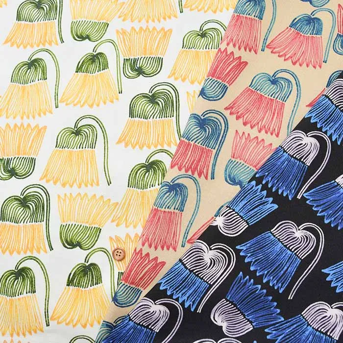 コットンオックスプリント生地 2024S/S Kippis Supina