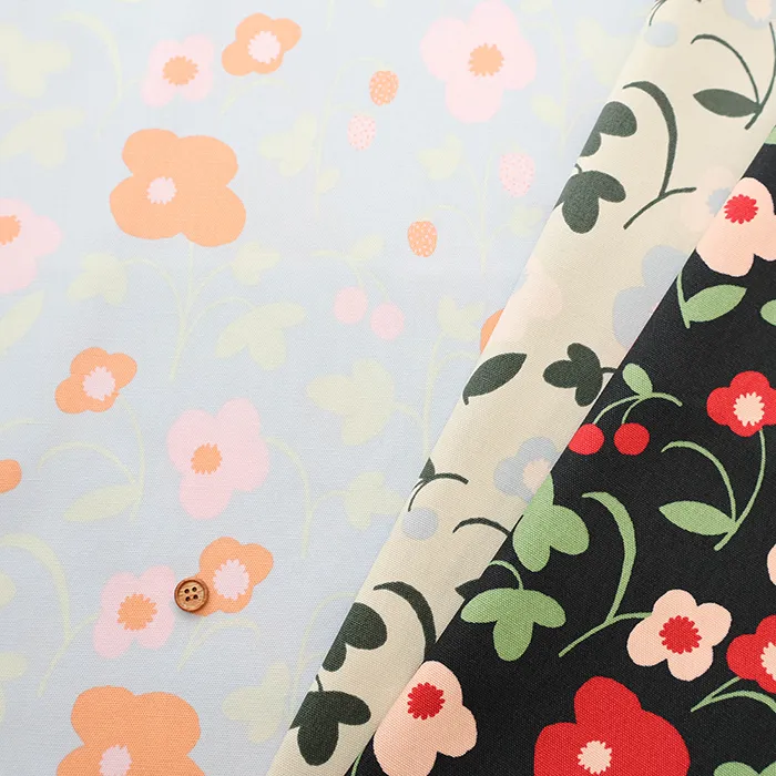 コットンオックスプリント生地　Kippis×Marjatta/マルヤッタ