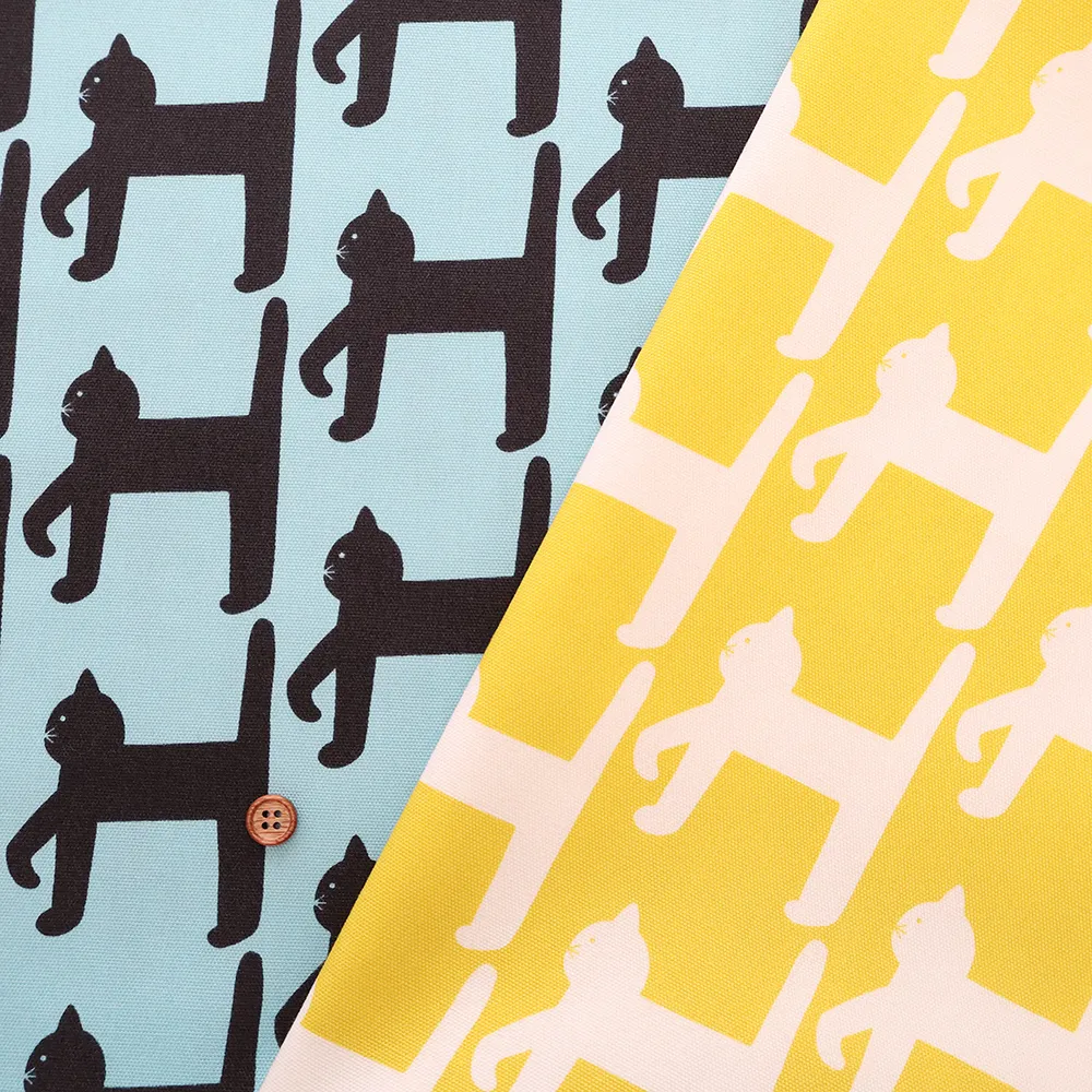 Kippis 2026S/S　コットンオックスプリント生地　Kaveleva Kissa/歩く猫