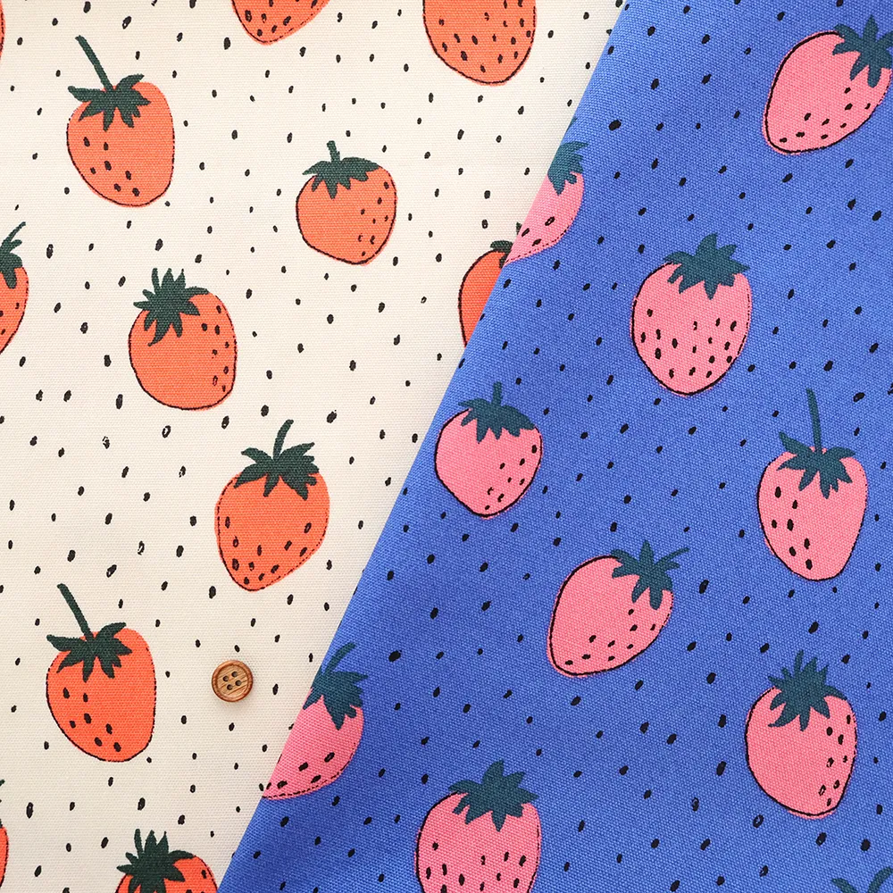 Kippis 2026S/S　コットンオックスプリント生地　Metsamansikk/森いちご