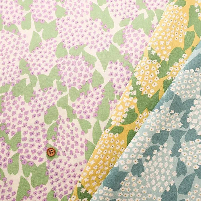 コットンシーチングプリント生地　Kippis Syreeri/ライラック