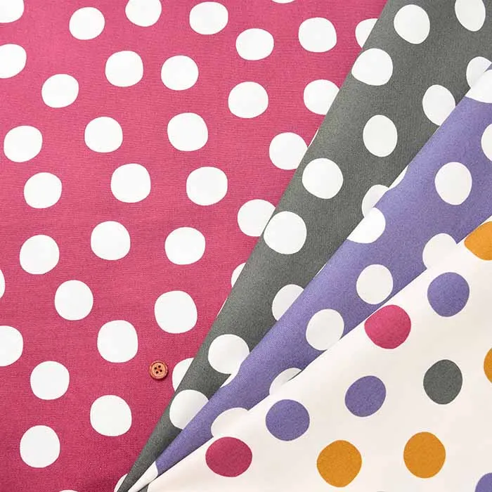 撥水加工　コットンオックス生地　uni＿9（ユニーク）ラフドット