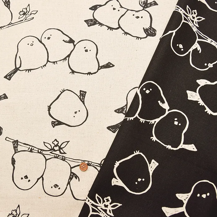 C/Lキャンバスプリント生地　simply animals　シマエナガ