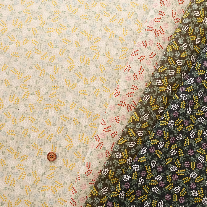 C/Lキャンバスプリント生地　Sashiko moyo mimosa