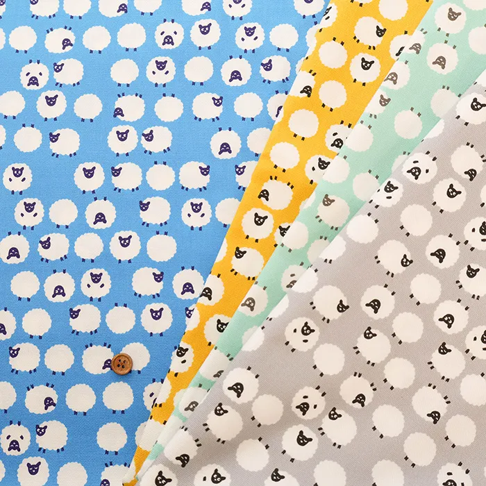 コットンオックスプリント生地　シンプパレット　Sheep