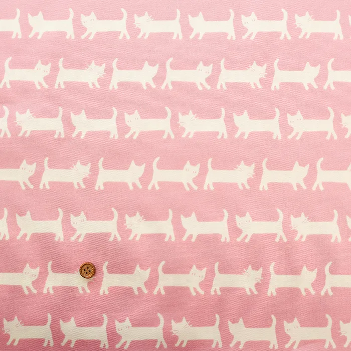 コットンオックスプリント生地　ネコ