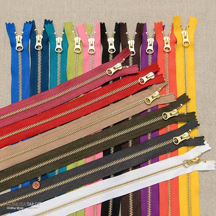 YKK金属ファスナー40cm(ゴールド)　ノムラオリジナル（5号サイズ）