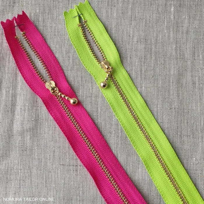 YKK金属ファスナー玉付き　3号サイズ　30cm【ゴールド】