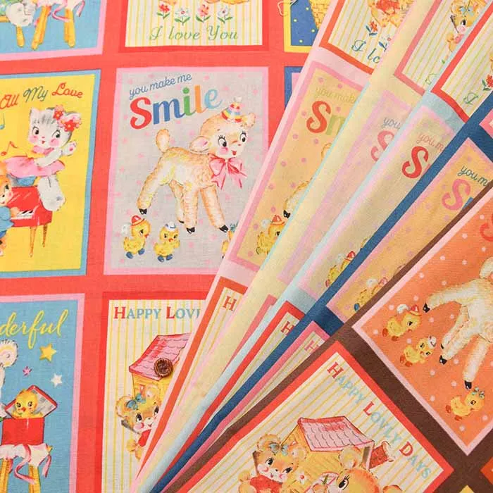 コットンプリント生地　2023 Sweet Rush スイートグリーティング【1柄 約30cm】