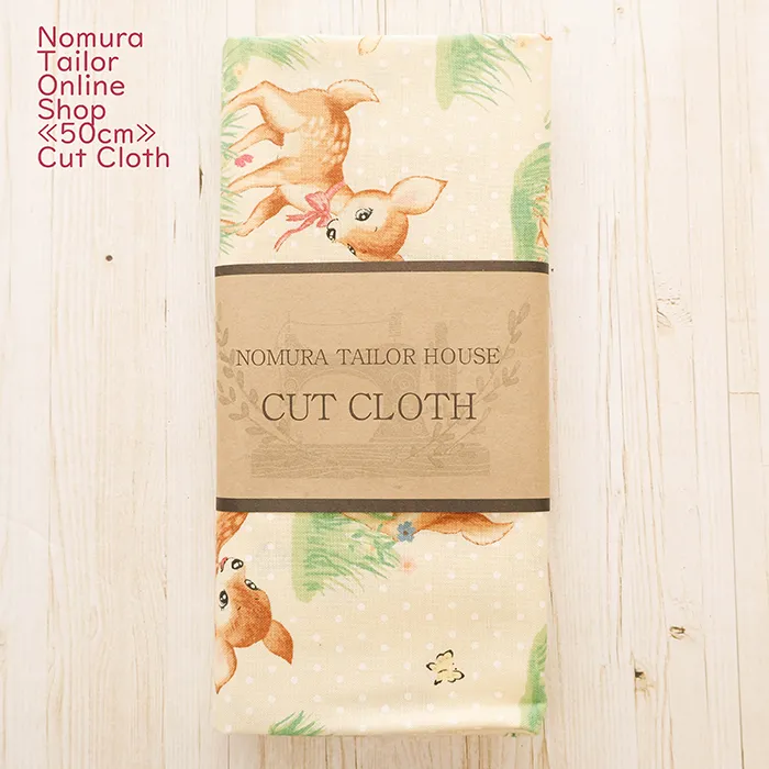 ≪50cmカットクロス≫コットンシーチングプリント生地　ドットバンビ